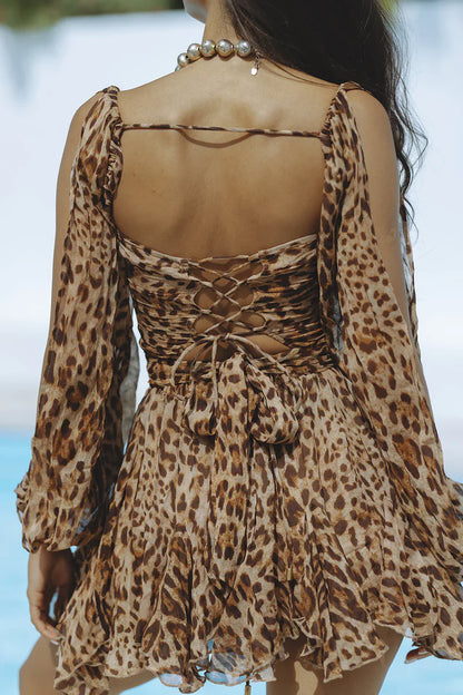 Leya - Robe Léopard dos nu MAORA